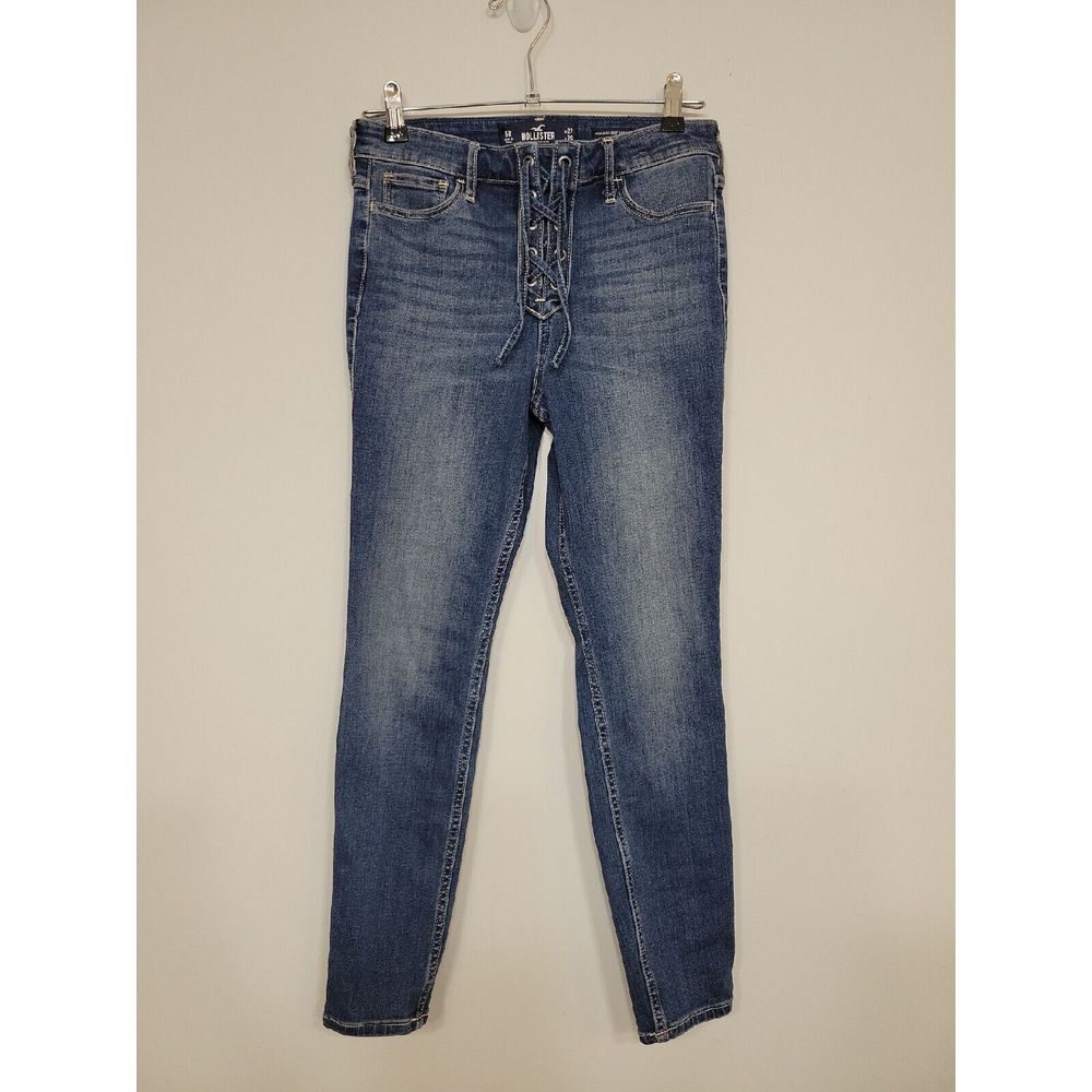 Hollister Women's Pants Size 27W 26L Lace Up Denim Skinny